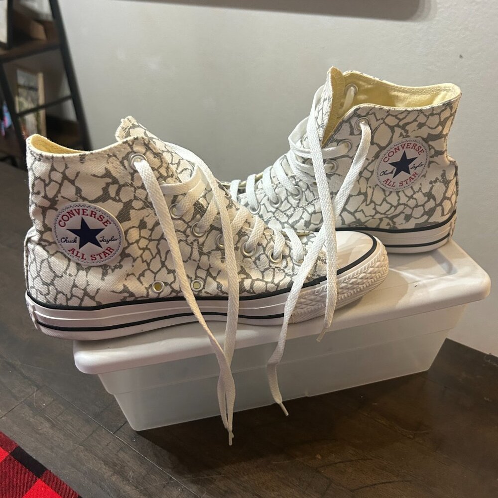 White and Grey Converse Chuck Taylor All Star High Tops - Picture 8 of 8